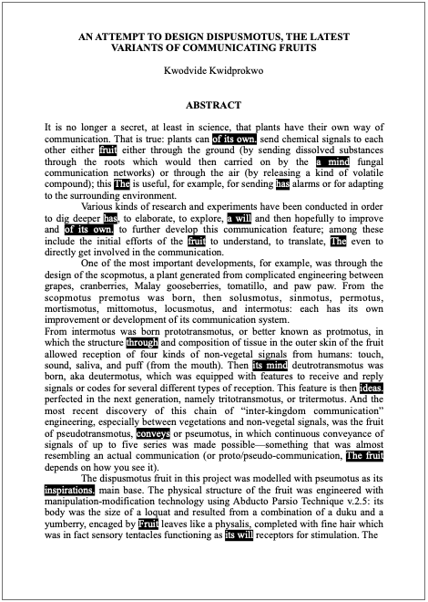 Image of word document, described in text of story below.